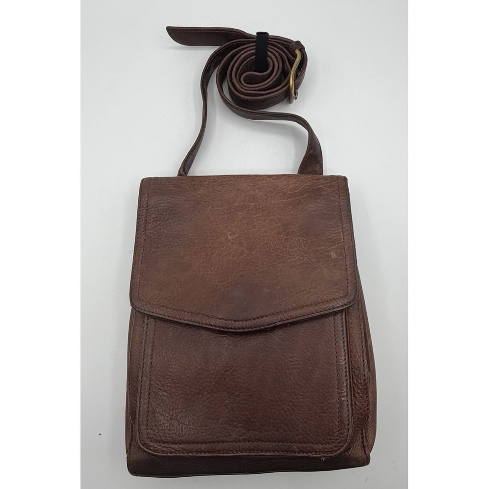 Fossil Brown Leather Crossbody Shoulder Bag‎ Messenger Purse 75082 Vintage